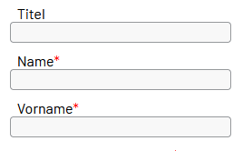 Screenshot eines Formulars mit der Titeldarstellung \ Screenshot eines Formulars mit der Titeldarstellung \