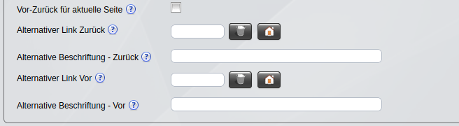 Seitenoption Vor-Zurück - Einzel-Optionen